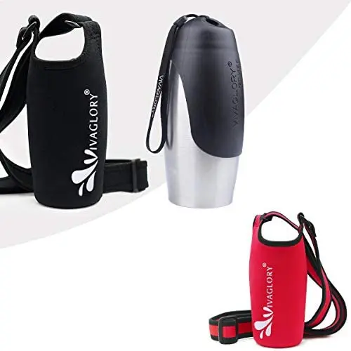 Vivaglory Insulated Neoprene Water Bottle Sling, Red+Water Bottle for Dogs and Black Neoprene Water Bottle Carrier Vivaglory Insulated Neoprene Water Bottle Sling, Red+Water Bottle for Dogs and Black Neoprene Water Bottle Carrier