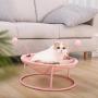 Cat Hammock, Cat Bed Dog Bed Pet Hammock Bed Pet Resting Seat Safety Cat Shelves -with Stand Detachable and Washable, Free-Standing Cat Sleeping Bed Breathability Easy Assembly Indoors Outdoors (Pink)