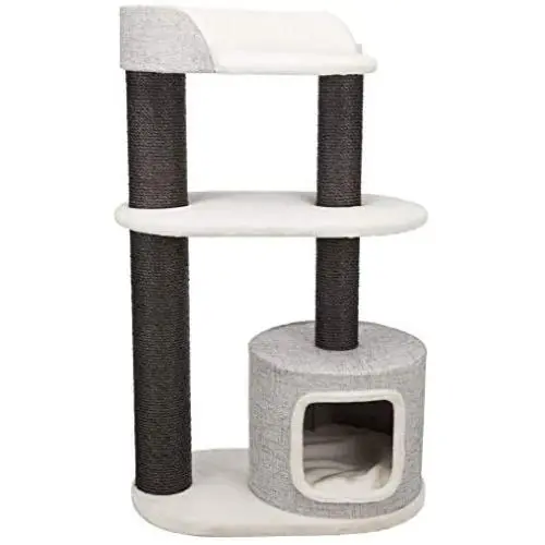 Royal Pet Club Cara Gray Cat Tower for Large Cats, with Scratching Posts, Two Platforms, Top Platform Padded with Back Rest, Condo, Removable Cushion (44444) Royal Pet Club Cara Gray Cat Tower for Large Cats, with Scratching Posts, Two Platforms, Top Platform Padded with Back Rest, Condo, Removable Cushion (44444)