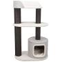 Royal Pet Club Cara Gray Cat Tower for Large Cats, with Scratching Posts, Two Platforms, Top Platform Padded with Back Rest, Condo, Removable Cushion (44444)