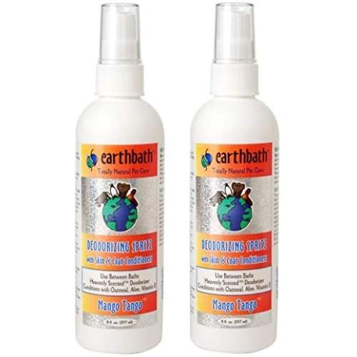 Earthbath 2 Pack of 3-in-1 Deodorizing Spritz, 8 Ounces, Mango Tango for Dogs and Puppies