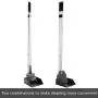 EXPAWLORER Pet Poop Tray, Rake and Spade Set - 3 Pack Pooper Scooper Pet Waste Removal Long Handle Bin with Rake for Dog, Silvery & Gray