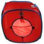 emours Flexible Pop Out Cat Kitty Play Cube Expandable Play Tunnel Cat Toys,with 4 Balls, Red