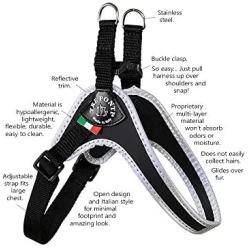 Tre Ponti Fibbia Small Dog Harness with Adjustable Belly Strap, 3.5 cm, Red