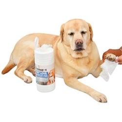 HOME-X Pet Fur Cleaning Wipes, Animal Cleaning Wipes for Fur and Paws, (80 Count)