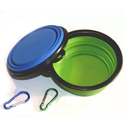 COMSUN Collapsible Dog Bowl, Foldable Expandable Cup Dish for Pet Cat Food Water Feeding Portable Travel Bowl Free Carabiner