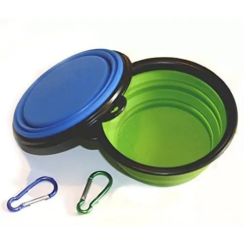 COMSUN Collapsible Dog Bowl, Foldable Expandable Cup Dish for Pet Cat Food Water Feeding Portable Travel Bowl Free Carabiner
