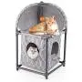isYoung Cat House, 2 Tier Assemblable Cat Condo, 2-Story Cat Bed Washable Linen Easy Installation and Disassembly with Cat Toy (Grey) isYoung Cat House, 2 Tier Assemblable Cat Condo, 2-Story Cat Bed Washable Linen Easy Installation and Disassembly with Cat Toy (Grey)