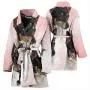 Toy Fox Terrier Dog Print Womens Bath Robe Toy Fox Terrier Dog Print Womens Bath Robe