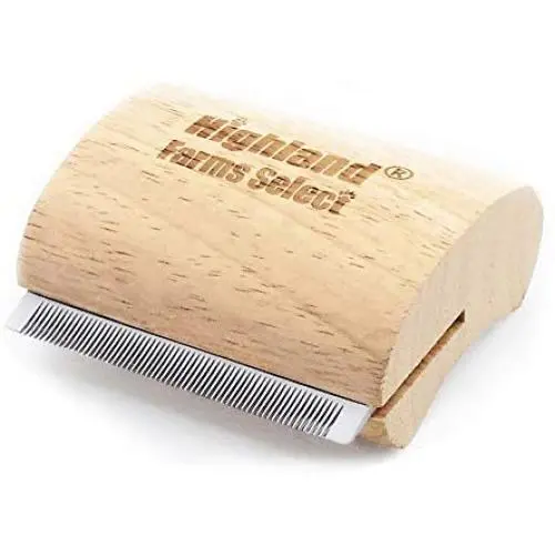 Highland Farms Select Deshedding Grooming Tool for Dogs, Cats & Horses, Ergonomic Design Wood Groom Brush, Professional Pet Groomer, Painlessly Remove for Short & Long Hair, Fur & Dirt