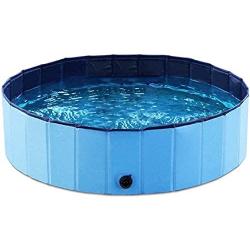 FOOCHY Foldable Dog Pet Bath Pool Collapsible Dog Pet Pool Bathing Tub Kiddie Pool for Dogs Cats and Kids