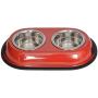 Iconic Pet 4-Cup Color Splash Stainless Steel Double Diner for Dog/Cat