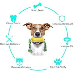 Nooyi Dog Rope Toys Corn Dog Toy Tough Durable Dog Toothbrush Chew Toys, Teeth Cleaning Corn Stick, Bite Resistant TPR Teeth Cleaning Dental Oral Care for Dogs Pets