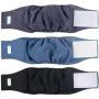wegreeco Washable Male Dog Belly Band (Stylish Pattern)- Pack of 3 - Washable Male Dog Belly Wrap, Dog Diapers Male (Black, Charcoal, Navy, Extra Large)