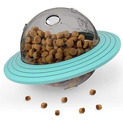 6.5 IQ Interactive Dog Treat Ball Toy, Food Dispensing Frisbee, Pet UFO Feeder, Dog Puzzle Toys for Small Medium Dogs Playing Chasing Chewing