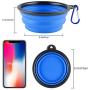 MXZONE 3 Collapsible Silicone Dog Bowl, Foldable Expandable Cup Dish for Small Pet Cat Food Water Feeding Portable Travel Bowl, Free Pet ID-Tag
