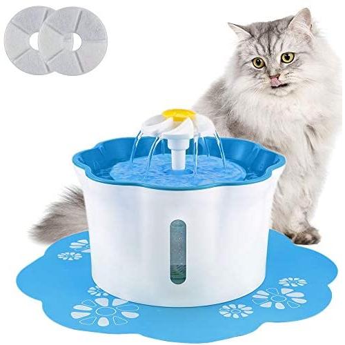BOBEastal Cat Water Fountain, 2.6L/88oz Pet Water Fountain Super Quiet Automatic Drinking Water Fountain for Cats with 2 Replacement Filters Healthy Hygienic Fresh Water Drinking Bowl for Cats,Dogs