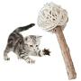 ocijf179 Cat Toy Pet Cat Kitten Wood Matatabi Bell Rattan Ball Snack Stick Molar Chewing Toy - Wood Color
