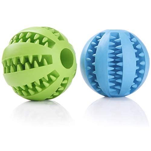 PetInn Dog Treat Toy Ball,Interactive Dog Toys for Pet Tooth Cleaning,Chewing, Fetching, IQ Training, Pack of 2