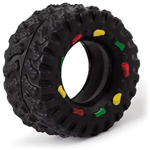 Mr.yang Tire Dog Toys Interactive Squeaky Dog Toys 1pcs（Black）