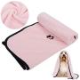 Legendog Dog Towels, 2PCS Super Absorbent Pet Bath Towel Microfiber Dog Drying Towel for Small, Medium, Large Dogs and Cats, Dog Towel for Indoor and Outdoor with Pet Bath Brush (Blue + Pink)
