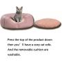 Oncpcare Kitty Cat House Small Animals House Soft Warm Rabbit Hut Frustum-Shape Guinea Pig Bed Hideout with Removable Cushion for Winter