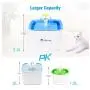 isYoung Pet Water Fountain, 84Oz/2.5L Super Quiet Automatic Electric Water Dispenser, Healthy and Hygienic Cat Drinking Fountain with 2 Replacement Filters for Dogs, Cat and Small Animals