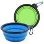 NO/Brand 2 Pack Foldable Dog Travel Bowls, Partable Collapsible Dog Water Food Bowls with Carabiner, Pet Feeding Cup Dish for Traveling, Walking, Parking