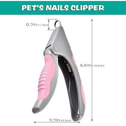 TMOLL BELLE Dog Nails Clippers and File, Professional Pet Grooming Tool, Razor Sharp Blades, Safety Guard to Avoid Overcutting, Design for Small Medium Large Dogs Cats
