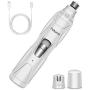 Petural Dog Nail Grinder, Upgrade 2-Speed Pet Nail Trimmer Painless Paws Grooming,Electric Rechargeable Nail Grinder Trimming Tool Smoothing for Small Medium Large Dogs & Cats (White)