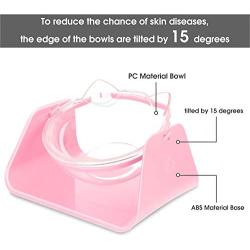SWEETPET Raised Cat Bowl, Cat Food Water Bowl 15 Degrees Tilted Adjustable Anti-Overturn Pet Feeder Dishes for Small Cat and Dogs