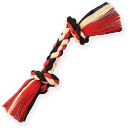 Mammoth Flossy Chews Color Rope Bone – Premium Cotton-poly Rope Tug Toy for Dogs – Bone Shaped Dog Rope Toy - Interactive Dog Tug Toy – Tug Dog Chew Toy