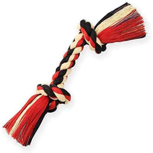 Mammoth Flossy Chews Color Rope Bone – Premium Cotton-poly Rope Tug Toy for Dogs – Bone Shaped Dog Rope Toy - Interactive Dog Tug Toy – Tug Dog Chew Toy