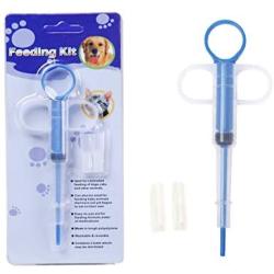 AYECEHI Pet Pill Dispenser 2Pack Pet Syringe Kit Medicine Feeder Feeding Tool with Soft Silicone Tip for Dog Cat Puppy Kitten - Blue