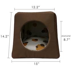 FY-LIVING Cozy Pet Bed Cave Nest for Cats&Dogs(Puppy) with Removable Cushion