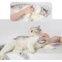 LECONG DELE Cat Grooming Brush Pet Bath Massage Brush Tool for Dogs and Cats with Short or Long Hair - Multi-Angle Adjustable Folding Grip for Shampooing & Deshedding