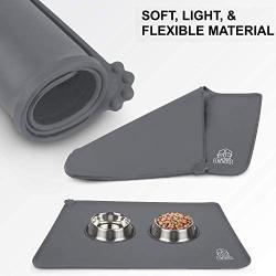 Echeverst Dog & Cat Food Mat | Waterproof Silicone Pet Feeding Tray | S, M/L, XL | Dish Placemat for Bowl Food and Water with Edges Lip | Cat | Dog | Pets