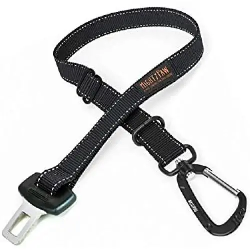 Mighty Paw Dog Seat Belt | Pet Safety Belt, Created with Human Seatbelt Material. All-Metal Hardware with Adjustable Length Strap. Keep Your Dog Secure in The Car Mighty Paw Dog Seat Belt | Pet Safety Belt, Created with Human Seatbelt Material. All-Metal Hardware with Adjustable Length Strap. Keep Your Dog Secure in The Car