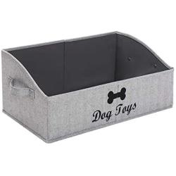 Morezi Linen-Cotton Blend Dog Toy Basket and Dog Toy Box, Dog Toy Basket Storage - Perfect for organizing pet Toys, Blankets, leashes, chew Toys