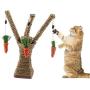 Litewood Pet Climbing Tree Toy Cat Rattan Grass Scratcher Bunny Fun Tree Rabbit Toy Small Animal Climbing Frame Activity Center with Carrot for Cat Rabbit Hamster