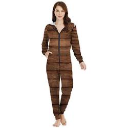 C COABALLA Wood Texture -,Womens Onesie Pajamas Sportswear Wood Planks Maplewood - New Jersey M