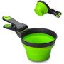 TOP STAR 3 in 1 Pets Silicon Collapsible Measuring Cups,for Pets Dogs,Cats Food Water Scoop,Bag Clip