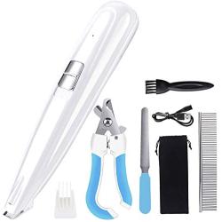 G.C Dog Clippers Grooming Kit with LED Light 2 Speed Low Noise USB Rechargable Electric Pet Hair Trimmers
