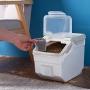 Pet Food Container Moisture Proof Dustproof Dry Food Bucket Storage Case Containers Size L (Beige) Useful