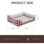 HZBOYA Self-Warming Pet Bed for Small Dogs and Cats Plaid Rectangle Nest Square House Enjoy Sleep, Machine Washable Sofa Cover Red Black Check