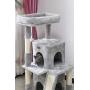 Toozey Cat Tree, 41.3 Inches Multi-Level Cat Tower with 2 Condos, Scratching Posts and Ramp, Soft Plush Cat Houses for Indoor Cats, Made with CARB-Certified Boards