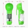 Dog Water Bottle Portable - 3 IN 1 Pet Water Bowl 300ML Drinking Cup with Little Shovel and Garbage Bags Box Dog Accessories - ABS Pet Water Bottle Outdoor for Walking Hiking Travel (Green)