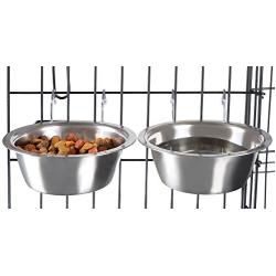 PETMAKER Stainless Steel Hanging Pet Bowls for Dogs and Cats