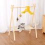 ZUKIBO Cat Hammock with Pet Clothing and Toy Hanger Features Pet Clothes Drying Detachable Kitty Puppy Nest Hammock Tent, Durable Canvas, Wood Stand