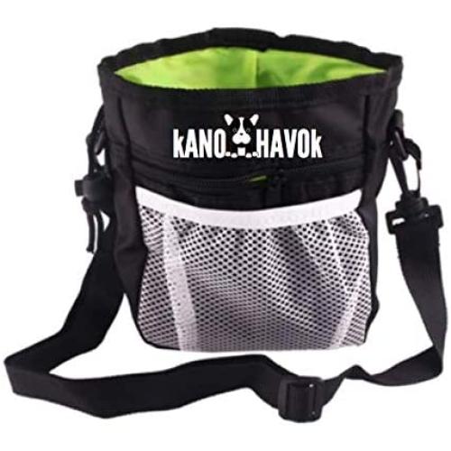 kANOHAVOk Dog Pet Large Treat Bag, Training Pouch with Shoulder Strap, Multifunctional Pockets, Belt Loop and Waistband Hook for Security, Storage for Treats, Toys, and Accessories